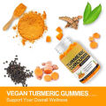 Best Seller Turmeric Gummies With Bioperine Super Antioxidant Boost Immune System and Brain Function for Private Label